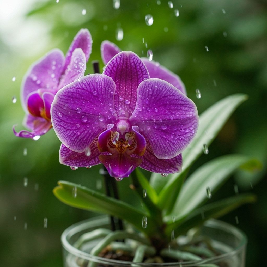 Regando orquídea